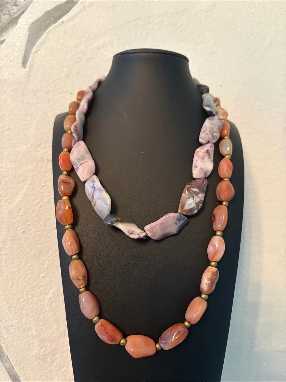 Vintage Natural Stone 2 Necklace Stack